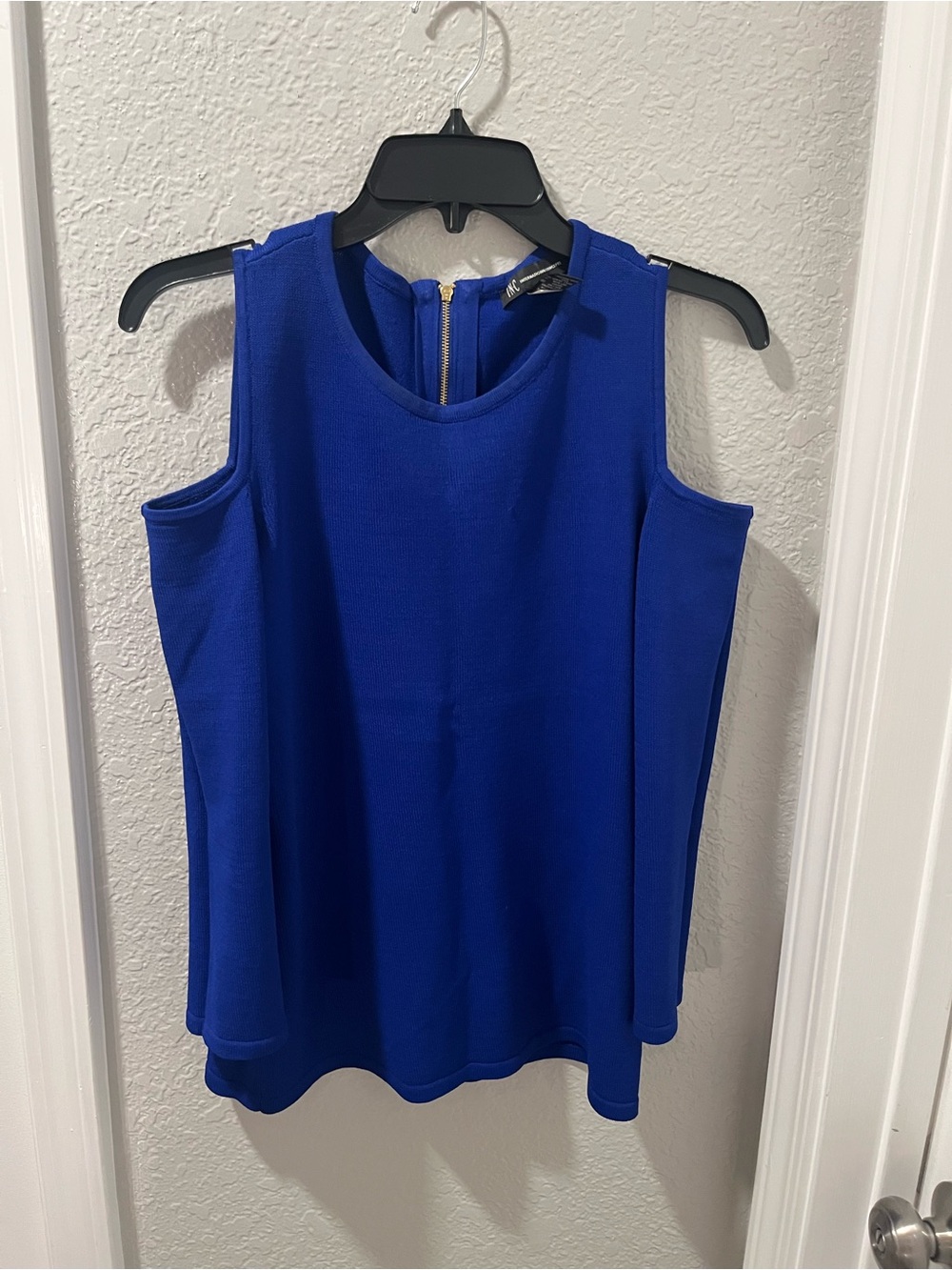 INC International Concepts Cobalt Blue Cold-Shoulder Tank Top